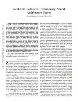 Real-time Federated Evolutionary Neural Architecture Search