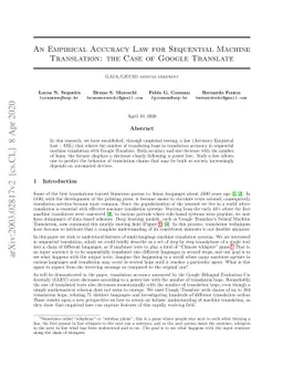 An Empirical Accuracy Law for Sequential Machine Translation: the Case
  of Google Translate