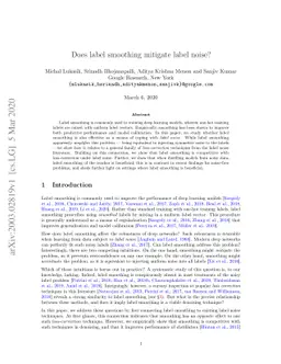 Does label smoothing mitigate label noise?