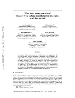 What went wrong and when? Instance-wise Feature Importance for
  Time-series Models