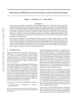 Optimizing JPEG Quantization for Classification Networks