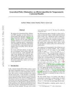 Generalized Policy Elimination: an efficient algorithm for Nonparametric
  Contextual Bandits