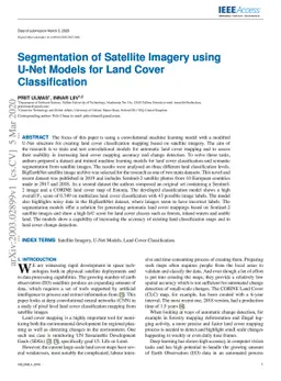 Segmentation of Satellite Imagery using U-Net Models for Land Cover
  Classification