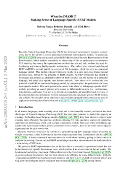 What the [MASK]? Making Sense of Language-Specific BERT Models