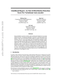 Likelihood Regret: An Out-of-Distribution Detection Score For
  Variational Auto-encoder