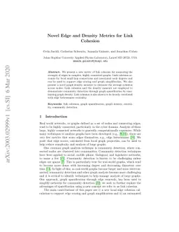 Novel Edge and Density Metrics for Link Cohesion