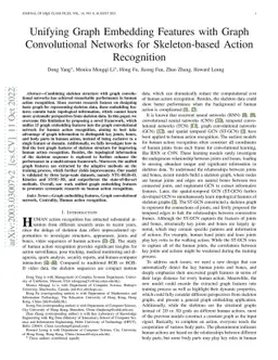 Unifying Graph Embedding Features with Graph Convolutional Networks for
  Skeleton-based Action Recognition
