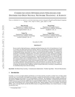 Communication optimization strategies for distributed deep neural
  network training: A survey