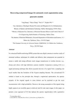 Recovering compressed images for automatic crack segmentation using
  generative models