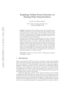 Exploiting Verified Neural Networks via Floating Point Numerical Error