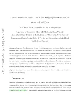 Causal Interaction Trees: Tree-Based Subgroup Identification for
  Observational Data