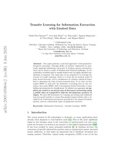 Transfer Learning for Information Extraction with Limited Data