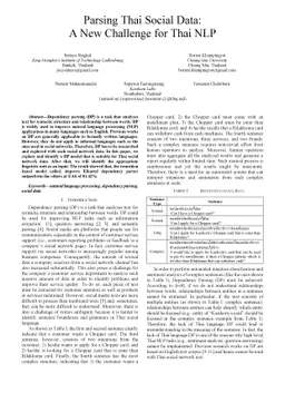Parsing Thai Social Data: A New Challenge for Thai NLP