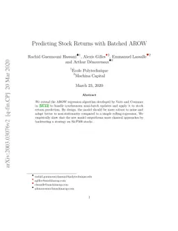 Predicting Stock Returns with Batched AROW