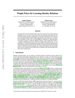Weight Priors for Learning Identity Relations