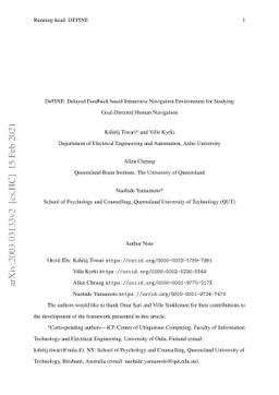 DeFINE: Delayed Feedback based Immersive Navigation Environment for
  Studying Goal-Directed Human Navigation