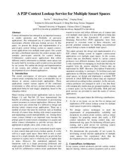 A P2P Context Lookup Service for Multiple Smart Spaces