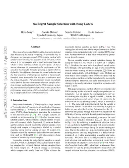 No Regret Sample Selection with Noisy Labels