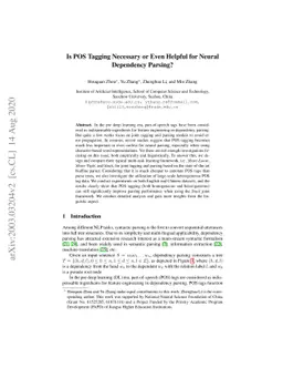 Is POS Tagging Necessary or Even Helpful for Neural Dependency Parsing?