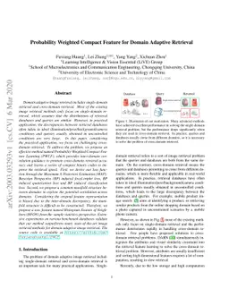 Probability Weighted Compact Feature for Domain Adaptive Retrieval