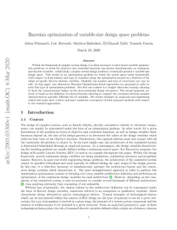 Bayesian optimization of variable-size design space problems