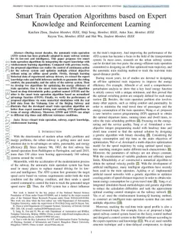 Smart Train Operation Algorithms based on Expert Knowledge and
  Reinforcement Learning