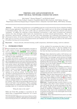 Trends and Advancements in Deep Neural Network Communication