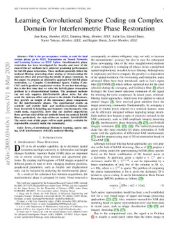 Learning Convolutional Sparse Coding on Complex Domain for
  Interferometric Phase Restoration