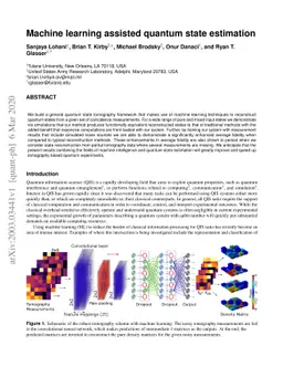 Machine learning assisted quantum state estimation