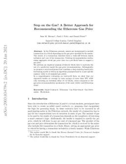 Step on the Gas? A Better Approach for Recommending the Ethereum Gas
  Price