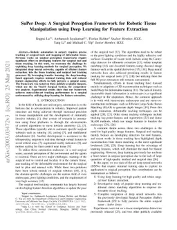 SuPer Deep: A Surgical Perception Framework for Robotic Tissue
  Manipulation using Deep Learning for Feature Extraction