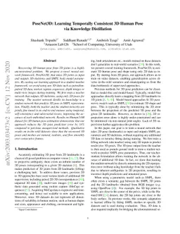 PoseNet3D: Learning Temporally Consistent 3D Human Pose via Knowledge
  Distillation
