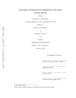 Scalable Approximate Inference and Some Applications