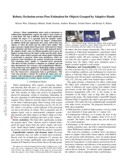 Robust, Occlusion-aware Pose Estimation for Objects Grasped by Adaptive
  Hands