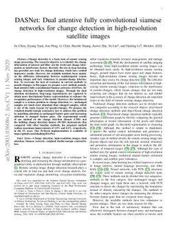 DASNet: Dual attentive fully convolutional siamese networks for change
  detection of high resolution satellite images