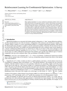 Reinforcement Learning for Combinatorial Optimization: A Survey