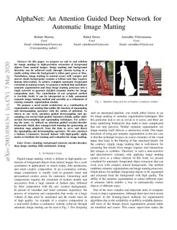 AlphaNet: An Attention Guided Deep Network for Automatic Image Matting