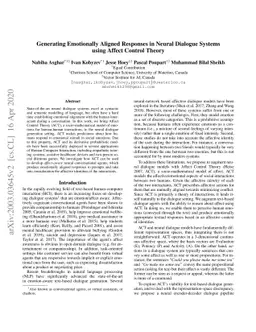 Generating Emotionally Aligned Responses in Dialogues using Affect
  Control Theory