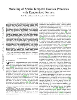 Modeling of Spatio-Temporal Hawkes Processes with Randomized Kernels