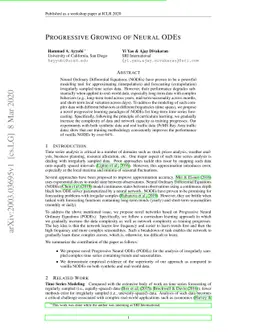Progressive Growing of Neural ODEs