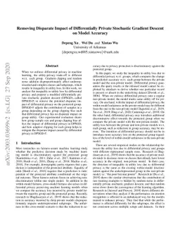 Removing Disparate Impact of Differentially Private Stochastic Gradient
  Descent on Model Accuracy