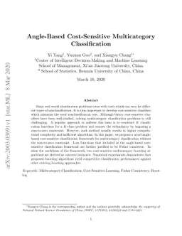 Angle-Based Cost-Sensitive Multicategory Classification