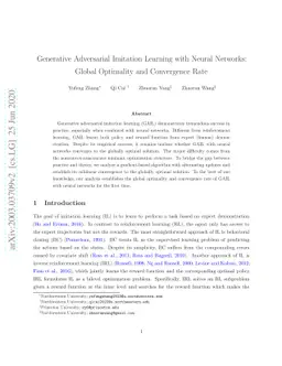 Generative Adversarial Imitation Learning with Neural Networks: Global
  Optimality and Convergence Rate