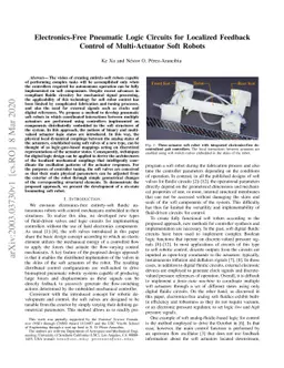 Electronics-Free Pneumatic Logic Circuits for Localized Feedback Control
  of Multi-Actuator Soft Robots