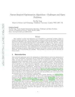 Nature-Inspired Optimization Algorithms: Challenges and Open Problems