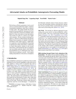 Adversarial Attacks on Probabilistic Autoregressive Forecasting Models