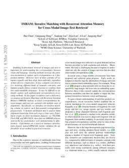IMRAM: Iterative Matching with Recurrent Attention Memory for
  Cross-Modal Image-Text Retrieval