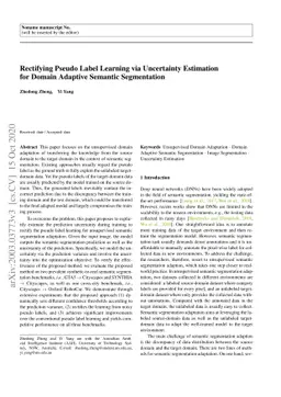 Rectifying Pseudo Label Learning via Uncertainty Estimation for Domain
  Adaptive Semantic Segmentation