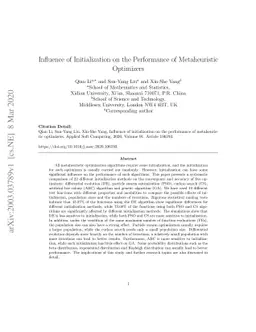 Influence of Initialization on the Performance of Metaheuristic
  Optimizers