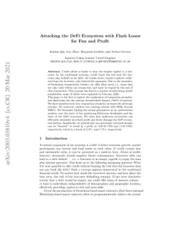 Attacking the DeFi Ecosystem with Flash Loans for Fun and Profit